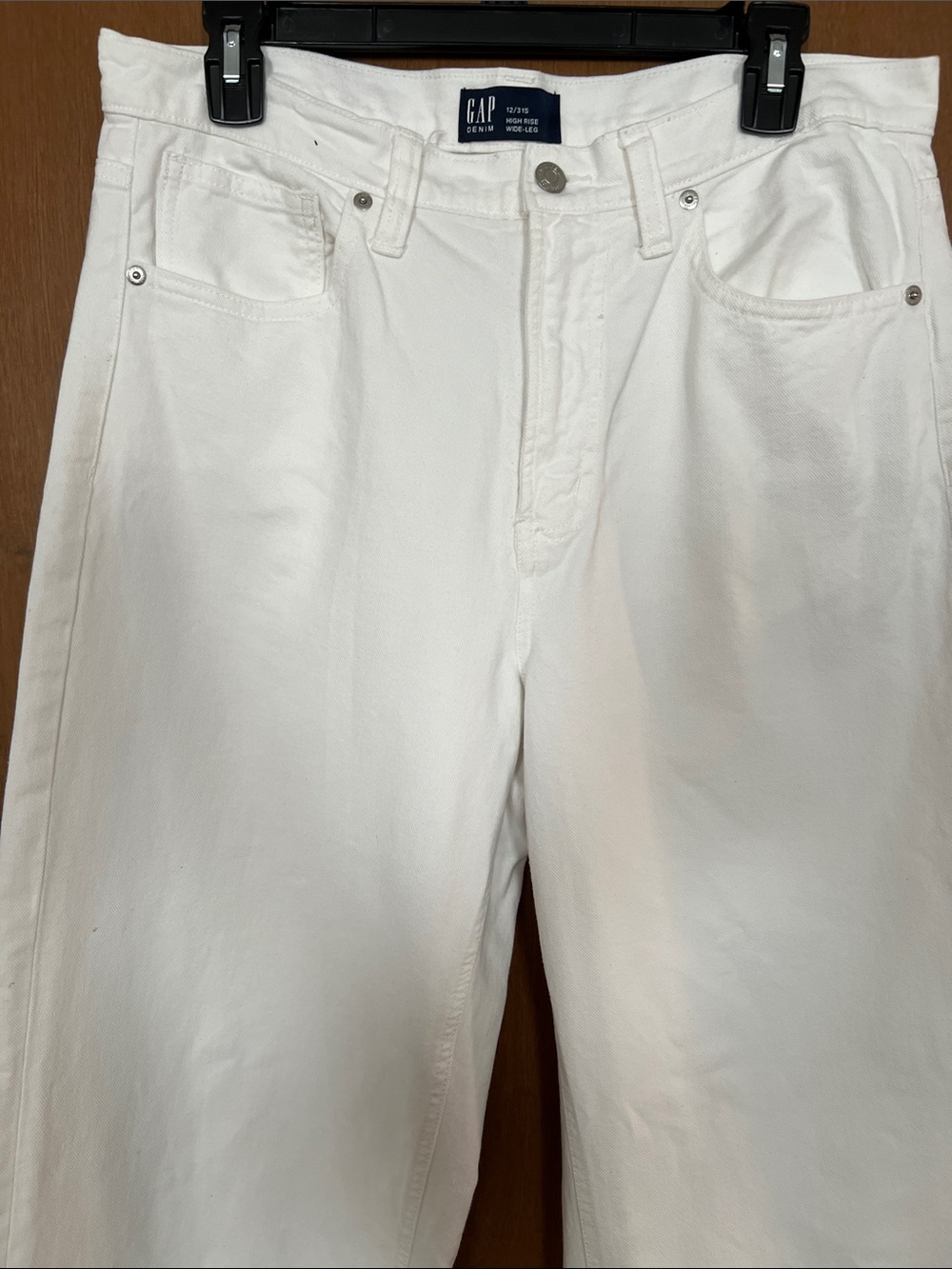 GAP Women High-Rise Wide-Leg Jeans Size 12/31S— White